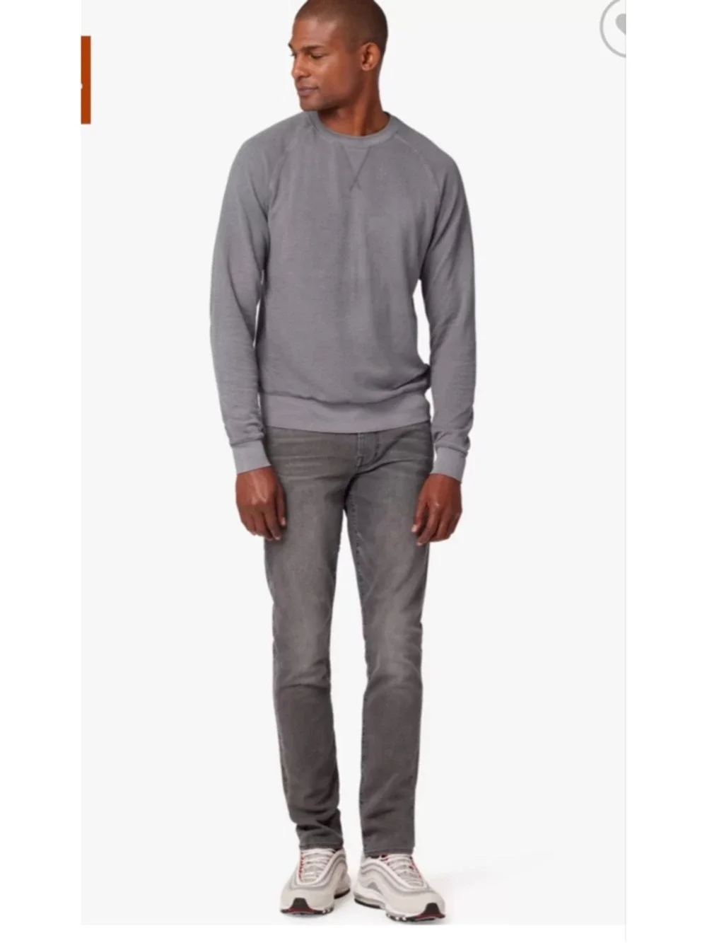 Men's Joe's Jeans Gray Thermal Crewneck Sweatshirt XL